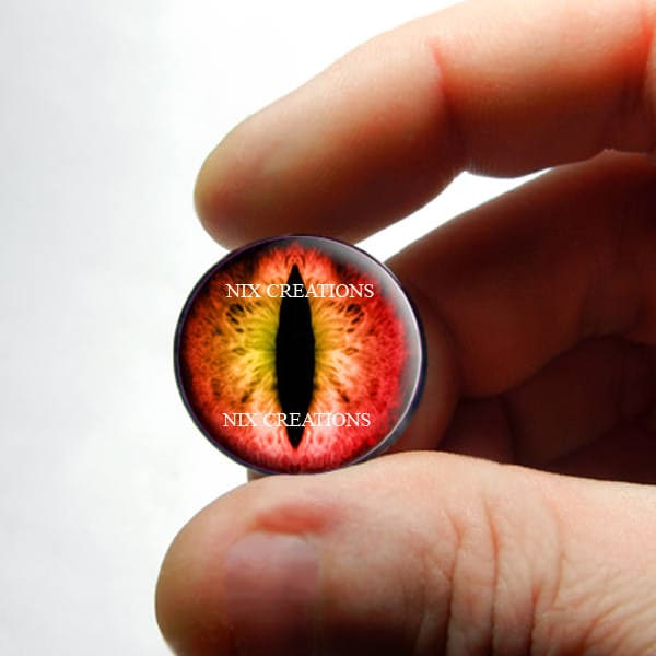 Glass Eyes - Red Yellow Dragon Glass EyesTaxidermy Doll Eyeballs Cabochons 8mm 10mm 12mm 13mm 14mm 16mm 18mm 20mm 25mm 30mm