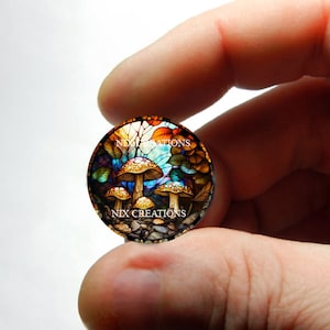 Cabochon en verre - champignon - pour bijoux et pendentifs 8 mm 10 mm 12 mm 13 mm 14 mm 16 mm 18 mm 20 mm 25 mm 30 mm