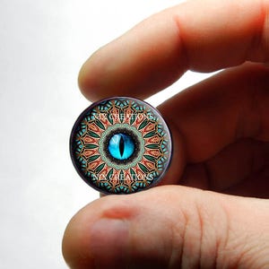 Glasaugen - blaue Tribal Drachen Augapfel Cabochon für Anhänger Ohrring Ring Rohlinge 8mm 10mm 12mm 13mm 14mm 16mm 18mm 20mm 25mm 30mm