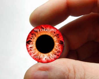 Blythe Eye Chips 14mm Eyes - Red Human Doll Taxidermy Glass Eyes Cabochons for Blythe Pullip Dolls - Pair or Single