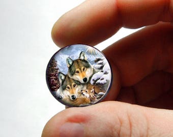 Glass Cabochon -  Wolf Family  - Live Love Laugh - for Jewelry and Pendant Making 8mm 10mm 12mm 13mm 14mm 16mm 18mm 20mm 25mm 30mm