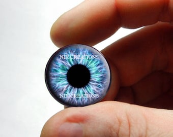 Glass Eyes - Turquoise Lavender Human Zombie Doll Eyes Handmade Glass Cabochons 8mm 10mm 12mm 13mm 14mm 16mm 18mm 20mm 25mm 30mm