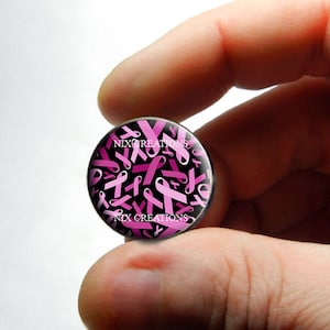 Glas Cabochon - Brustkrebs Bewusstsein - für Schmuck und Anhänger machen 8mm 10mm 12mm 13mm 14mm 16mm 18mm 20mm 25mm 30mm