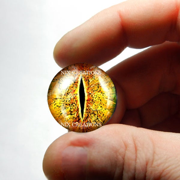 Rattlesnake Glass Eyes - Glass Reptile Sculpture Taxidermy Eyeballs Handmade Cabochons 8mm 10mm 12mm 13mm 14mm 16mm 18mm 20mm 25mm 30mm