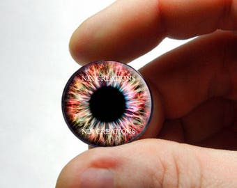 8mm 10mm 12mm 13mm 14mm 16mm 18mm 20mm 25mm 30mm Custom Blythe Eye Chips - Human Zombie Doll Craft Glass Eyes Handmade Glass Cabochons