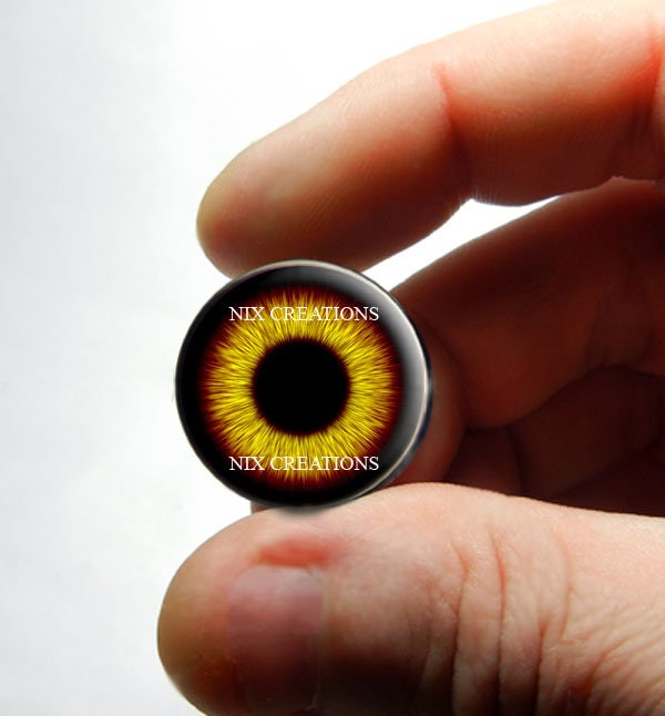 Owl Glass Eyes - Fire Owl Doll Sculpture Taxidermy Eyeballs Handmade Glass Cabochons 8mm 10mm 12mm 1