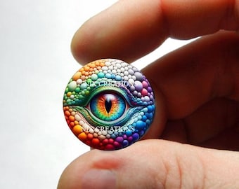 Glass Eyes - Rainbow Lizard Reptile Dragon Taxidermy Eyes Handmade Glass Cabochons for Steampunk - Pair or Single - You Choose Size