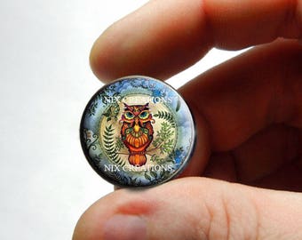 Retro Glass Owl Cabochon for Jewelry and Pendant Making - Design 10 8mm 10mm 12mm 13mm 14mm 16mm 18mm 20mm 25mm 30mm