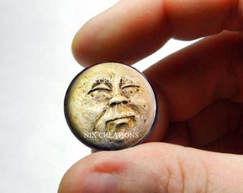 Moon Face Glass Cabochon - Design 1 - for Jewelry and Pendant Making 8mm 10mm 12mm 13mm 14mm 16mm 18mm 20mm 25mm 30mm