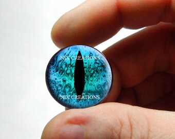 Glass Eyes - Liquid Turquoise Dragon Glass Eyes Glass Taxidermy Doll Eyes Cabochons 8mm 10mm 12mm 13mm 14mm 16mm 18mm 20mm 25mm 30mm