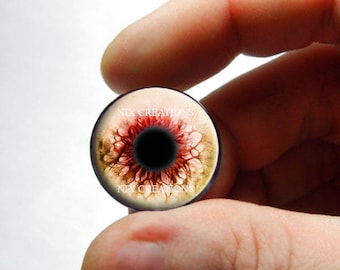 Zombie Glass Eyes - Human Doll Eyeballs Handmade Glass Cabochons - Design 5 8mm 10mm 12mm 13mm 14mm 16mm 18mm 20mm 25mm 30mm