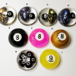 Marqueur de poche pour billard en résine, 8 boules
