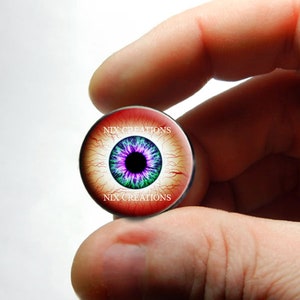 Zombie Glass Eyes - Human Doll Eyeballs Handmade Glass Cabochons - Blood Shot Design 20 8mm 10mm 12mm 13mm 14mm 16mm 18mm 20mm 25mm 30mm
