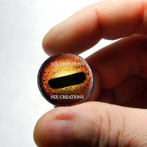 Glass Eyes - Orange Octopus Glass Taxidermy Doll Eyes Cabochons 8mm 10mm 12mm 13mm 14mm 16mm 18mm 20mm 25mm 30mm