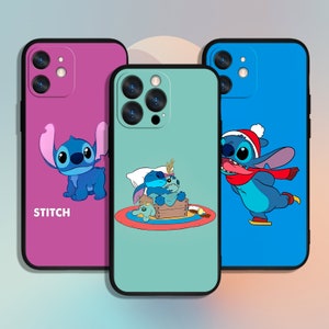 Lilo Stitch Cartoon Art Handyhülle für iPhone 11 12 13 14 15 XS XR Pro Max / für Samsung Galaxy S10 S21 S22 S23 FE S24 Note Ultra 4G 5G A55