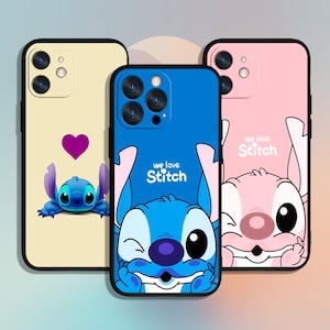 Lilo Stitch Cartoon Art Handyhülle für iPhone 11 12 13 14 15 XS XR Pro Max / für Samsung Galaxy S10 S21 S22 S23 FE S24 Note Ultra 4G 5G A55