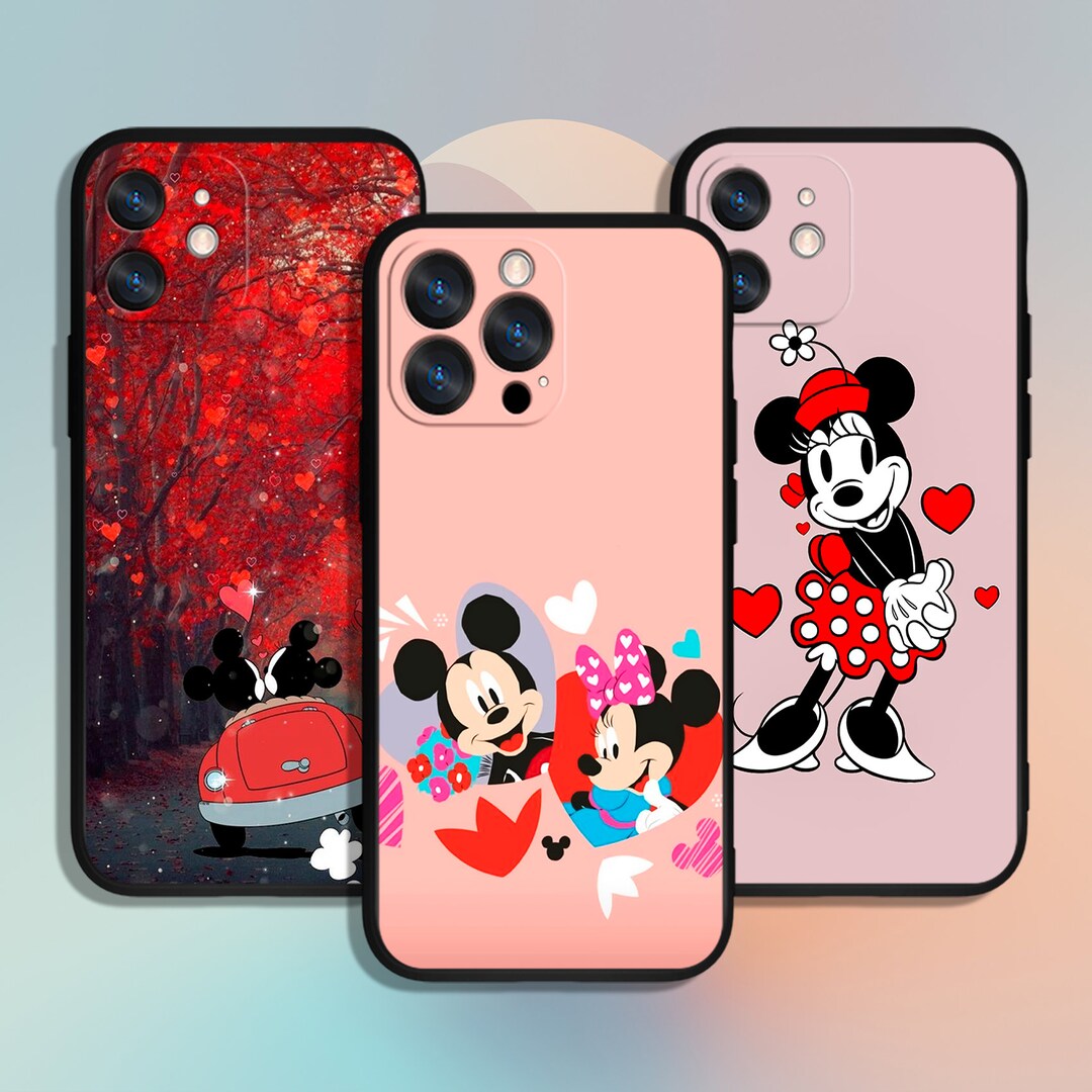 ミッキーミニー漫画電話ケース iPhone 11 12 13 14 15 XS XR Pro Max
