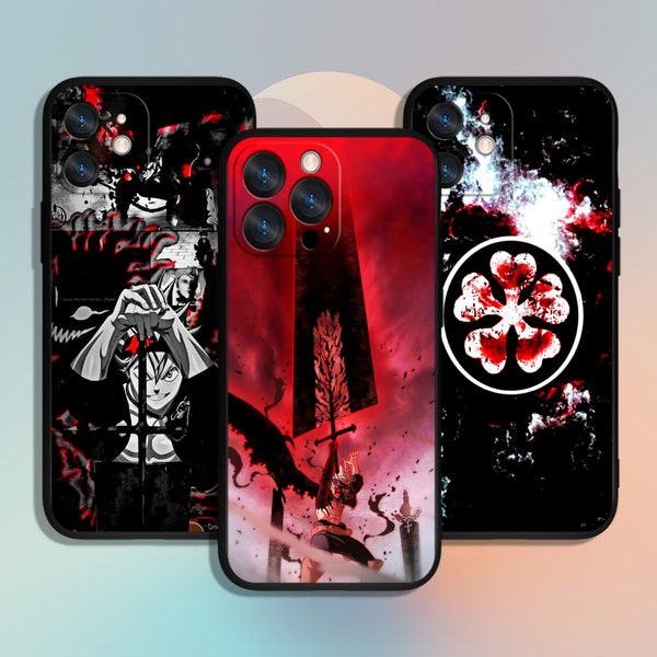 Japan Anime Manga Clover Phone Case for iPhone 11 12 13 14 15 XS XR Pro Max / for Samsung Galaxy S10 S21 S22 S23 FE S24 Note Ultra 4G 5G A54