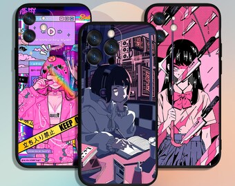Anime Waifu Girl Phone Case for iPhone 7 8 11 12 13 14 15 XS XR Pro Max / for Samsung Galaxy S10 S21 S22 S23 FE S24 Note Ultra 4G 5G A54