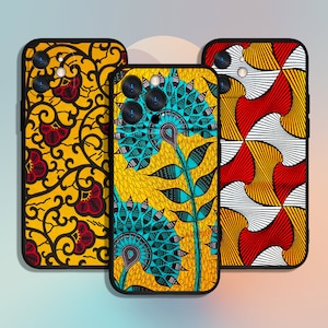 Tissu africain Art impression étui pour téléphone de téléphone 11 12 13 14 15 XS XR Pro Max/pour Samsung Galaxy S10 S21 S22 S23 FE S24 Note Ultra 4G 5G A55