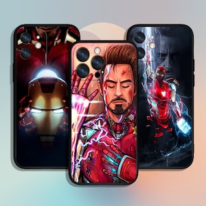 Funda de teléfono con diseño de Iron Man para iPhone 11, 12, 13, 14, 15, XS, XR Pro Max y Samsung Galaxy S10, S21, S22, S23 FE, S24, Note Ultra 4G, 5G y A55