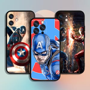 Custodia per telefono Captain America Cartoon Art per iPhone 12 13 14 15 16 XS XR Pro Max / per Samsung Galaxy S24 S25 FE Note Ultra 4G 5G A55 A16 A15