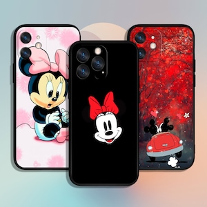 Mickey Minnie Cartoon Phone Case for iPhone 11 12 13 14 15 XS XR Pro Max / for Samsung Galaxy S10 S21 S22 S23 FE S24 Note Ultra 4G 5G A55