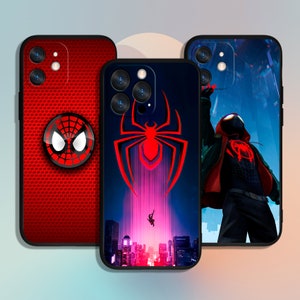 Funda de teléfono con diseño de Spider-Man para iPhone 11, 12, 13, 14, 15, XS, XR Pro Max y Samsung Galaxy S10, S21, S22, S23, FE, S24, Note Ultra 4G, 5G, A55