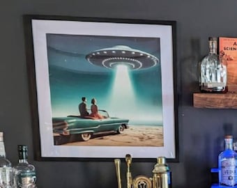 Vintage 1950's Inspired Roswell UFO Sighting, Trendy Sci-Fi Wall Art, Home  Gifts