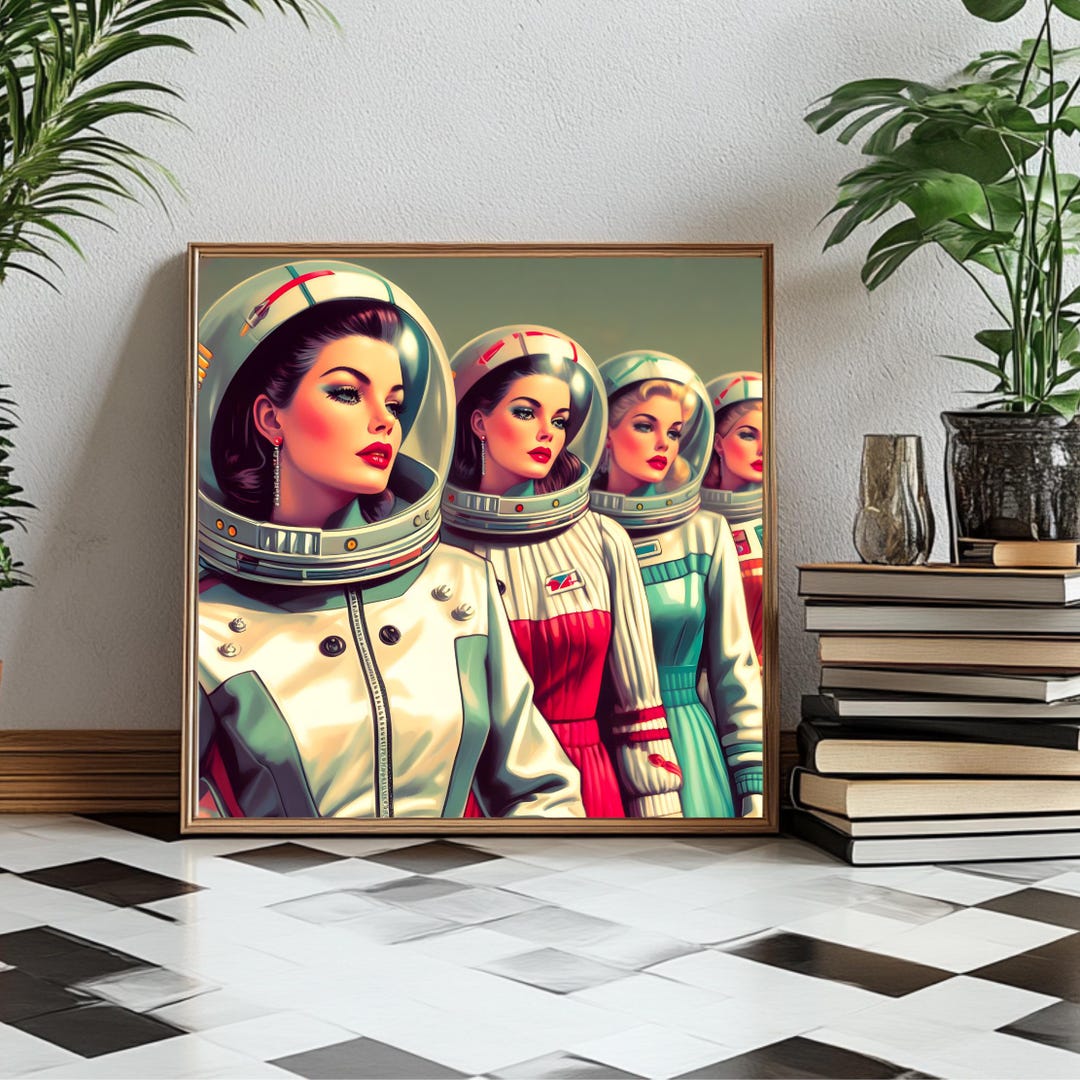 Retro Astronaut Women Art Print, 1960s Sci-fi, Space Age Poster - Etsy