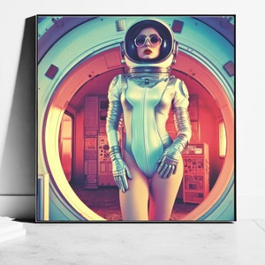 Retro Sci-Fi Art, Retro futuristic Spaceship Voyage '60s Sci-fi Aesthetics