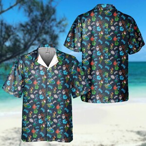 Lilo And Stitch Hawaiian Shirt, Stitch Tropical Summer Hawaii Shirt, Disney Cartoon Character Button Shirt, Birthday Gift For Friends
