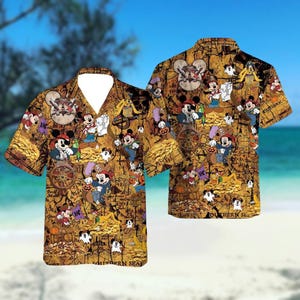 Disney Piraten Abenteuer Hawaii Hemd, Mickey Treasure Map Aloha Button Hemd, Disney Cruise Outfit, Sommer Strand Shirt,Halloween Geschenk