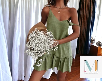 Women's Mini Dress | Beach Short Apparel | Ruffled Style | Outwear Outfits