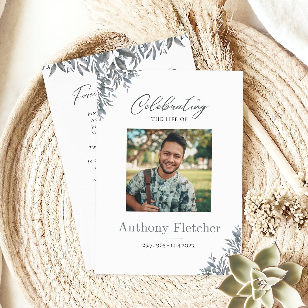Funeral Prayer Card Template Memorial Prayer Card Template Editable ...