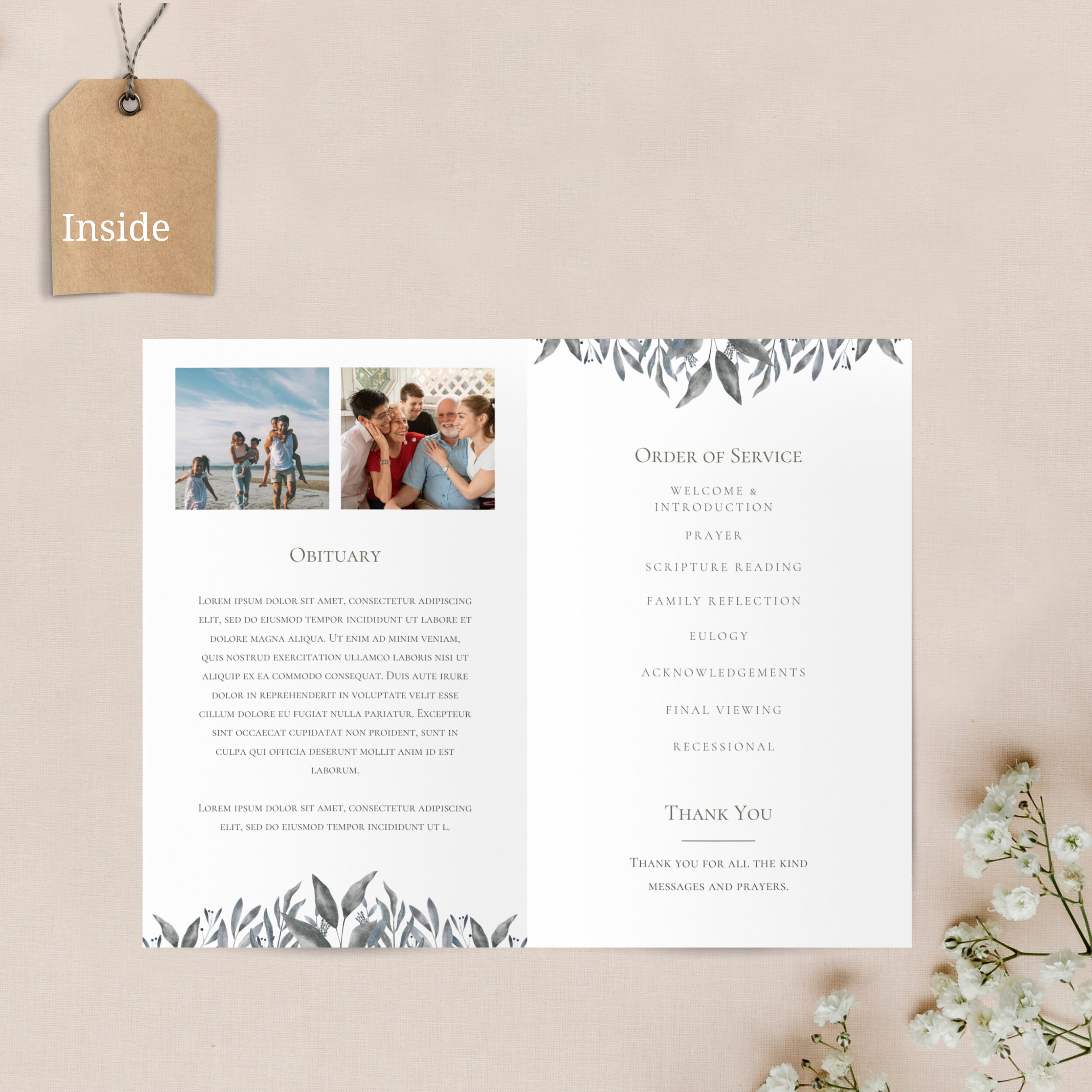 Editable Funeral Program Template Instant Download Obituary Template ...
