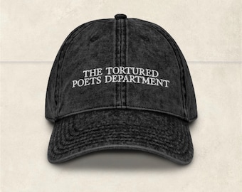 De afdeling gemartelde dichters geborduurd vintage papa hoed, TSwift nieuw album, TTPD Swiftie, All's Fair in liefde en poëzie