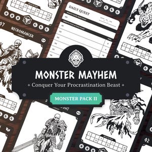 ADHD Daily Planner Monster Pack II: A DND-Inspired Productivity To-Do List For Your Daily Tasks - Editable