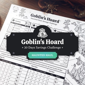 Desafio de economia de 30 dias Haunted Haul: um jogo de economia inspirado no DND em formato A4, A5 e carta - para impressão