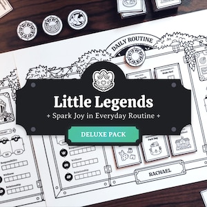 Paquete Deluxe de tabla de rutina diaria para niños con TDAH: una forma inspirada en DND para que los niños realicen un seguimiento y desarrollen buenos hábitos (editable)