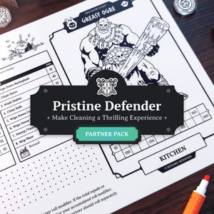 ADHD Cleaning Checklist Partner Pack: A DND-Inspired Gamified Cleaning Challenge - Editable