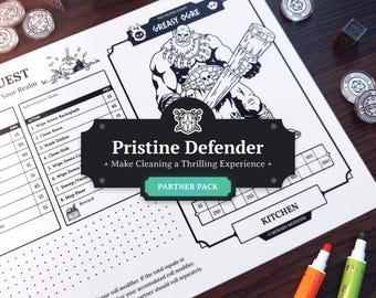 Lista de verificación de limpieza para TDAH: un desafío de limpieza gamificado inspirado en DND (editable)