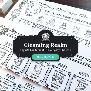 ADHD Chore Chart For Kids Deluxe Pack: A DND-Inspired And A Fun Way To Tackle Household Chore With Reward System - Editable