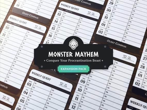 ADHD Daily Planner Expansion Pack: Additional 2025 Weekly Planner Cards - Editable