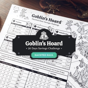 30 Days Savings Challenge Haunted Haul: A DND-Inspired Savings Game in A4, A5, and Letter Format - Printable