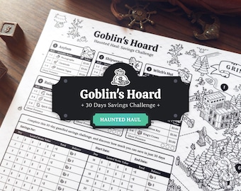 Défi 30 jours d'économies Haunted Haul : un jeu d'économies inspiré du MDN au format A4, A5 et lettre - Imprimable