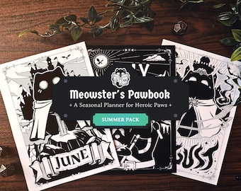 Agenda de verano para personas con TDAH: una agenda acogedora y gamificada con temática de gatos inspirada en Dungeons & Dragons.