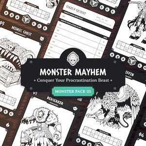 ADHD Daily Planner Monster Pack III: A DND-Inspired Productivity To-Do List For Your Daily Tasks - Editable