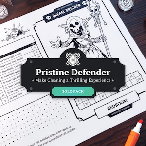 ADHD Cleaning Checklist Solo Pack: A DND-Inspired Gamified Cleaning Challenge - Editable