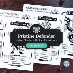 ADHD Cleaning Checklist Deluxe Pack: A DND-Inspired Gamified Cleaning Challenge - Editable